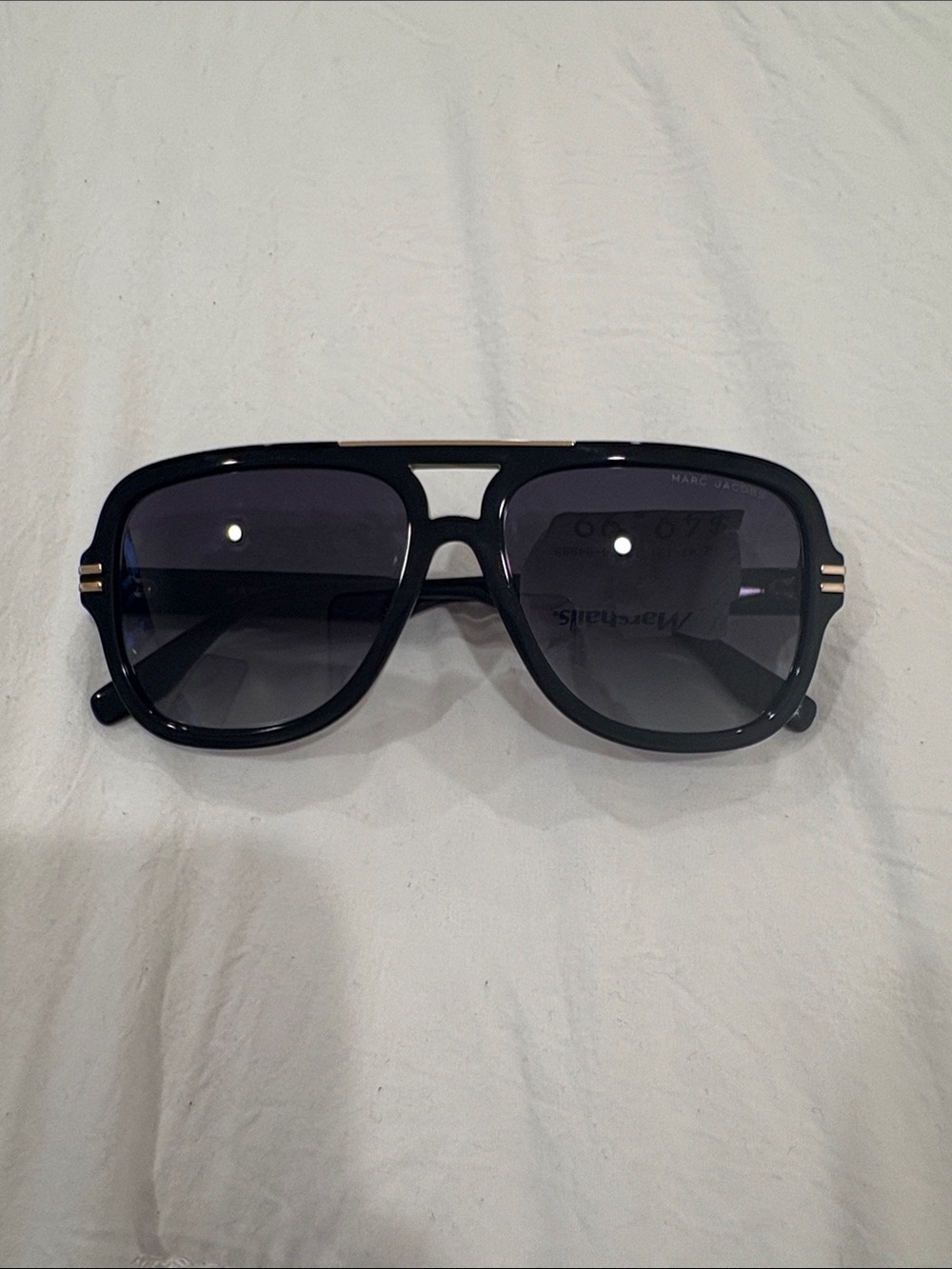 Marc Jacobs Black Sunglasses with Gold Accents